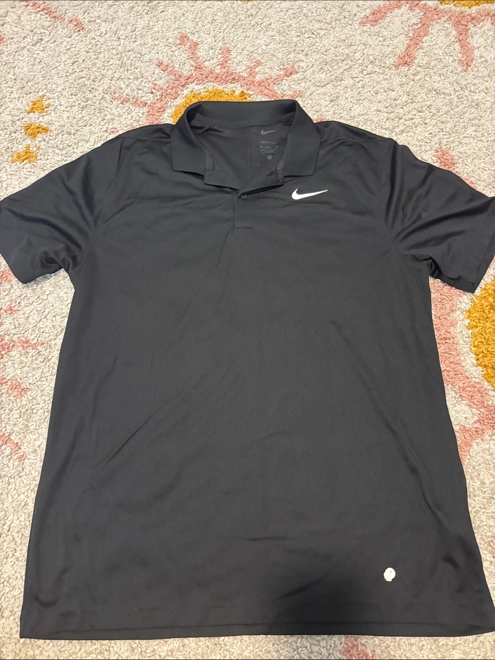 Nike Black Men’s Short Sleeve Polo with White Swoosh